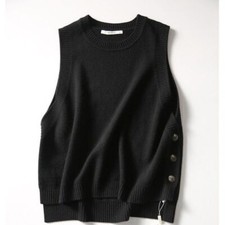Ladies solid knitted waistcoat - ladies,