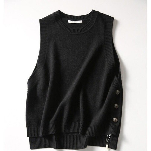 Ladies solid knitted waistcoat - knitted,