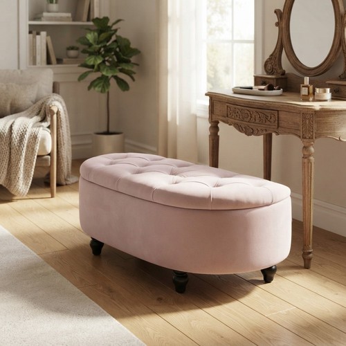 Luxurious pink ottoman storage - pink,