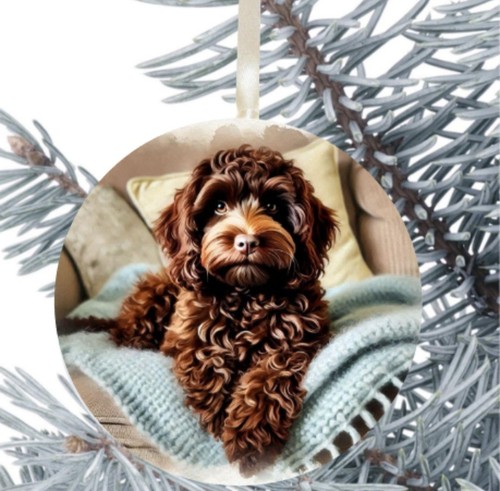 Cockapoo dog hanging bauble - dog,