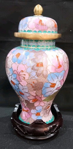 Chinese cloisonne lidded urn - chinese,