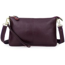 Womens Genuine Leather Clutch Messenger Handbag Crossbody Shoulder Bag Purse UK