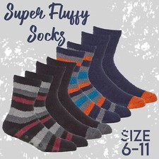 Mens Fluffy Cosy Slipper Super