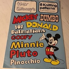 vintage INTARSIA Walt Disney JUMPERS knitting pattern Mickey, Dumbo, Donald etc