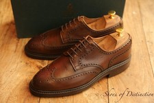 Crockett & Jones Pembroke Brown Leather Derby Brogue Shoes Mens UK 7.5 E US 8.5