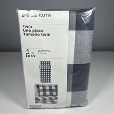 EMMIE RUTA Quilt Cover with Pillowcase Gray White Check Tie Closure for TWIN Bed
