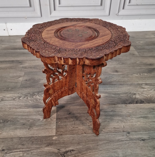 Vintage carved small table - carved,