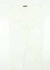 M&S Collection Womens White Polyester Blend Pedal Pusher Trousers Size W30 L22