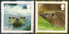 GB 2010 sg3095-6 Mammals - Action For Species Hedgehog Otter self adhesive MNH