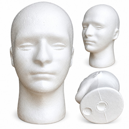 Polystyrene foam head dummy - head,