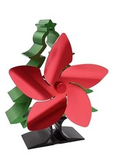 Log Burner Fan 5 Blades Christmas Tree Heat Powered Fan Fireplace