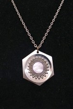 Silver Tone Hexagonal Pendant