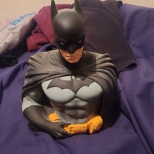 Monogram Int Batman Bust Bank | Vintage 3D Figure PIggy Bank w. Original Stopper