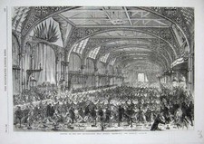 Original Old Antique Print