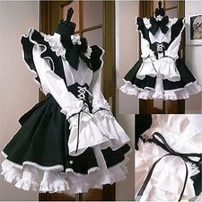 NEW Halloween Gothic Lolita Cosplay Costume Sissy Maid Dress