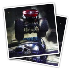 2x Vinyl Stickers Cool Monster Truck Racing 4x4 #63066