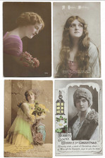 4 Vintage Postcards of