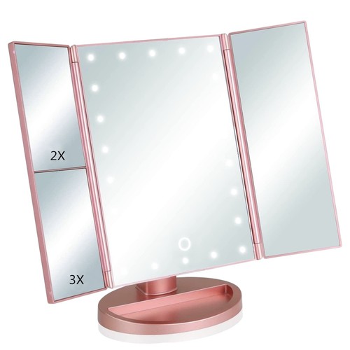Tri fold lighted - vanity, makeup