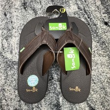 Sanuk Sandals Men’s Size 8 Flip Flops Brown Brumeister Hawaii Comfort Yoga NEW