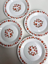 4 x Arcopal Scania 7.5” Plates Vintage French Opal Glass Excellent Condition