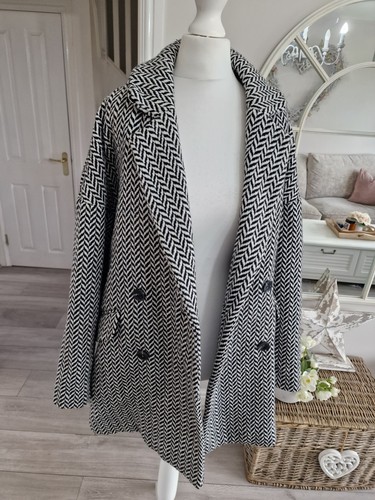 Black white chevron - black, knit