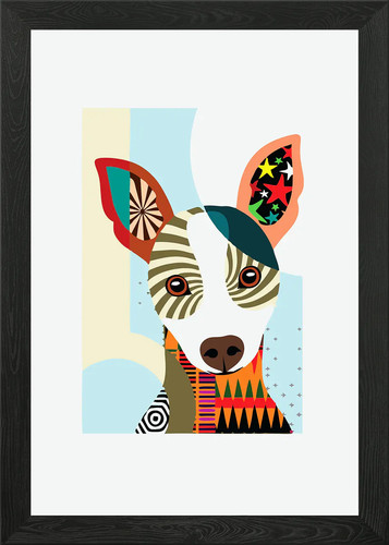 Rat terrier art framed wall - art,