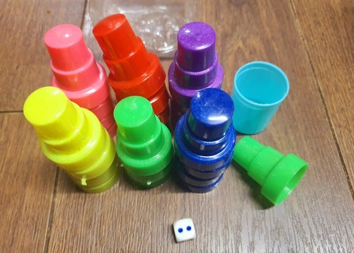 Ludo game counters dice set - ludo,
