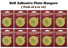 5 - 10 Self Adhesive Stick On Wall Display Plate Dish Hanger Holder Hangers Hook