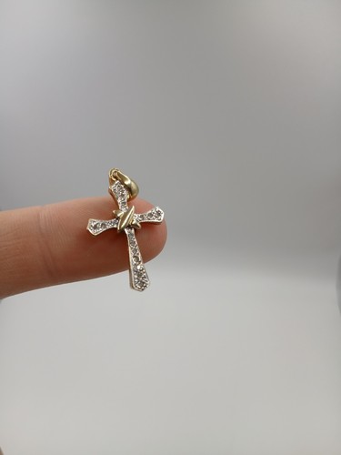 Natural diamond cross - diamond, pendent