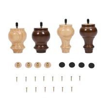 4pcs Rubber Wood Legs for Sofa Armchair  DIY Furniture Feet Replacement Support
