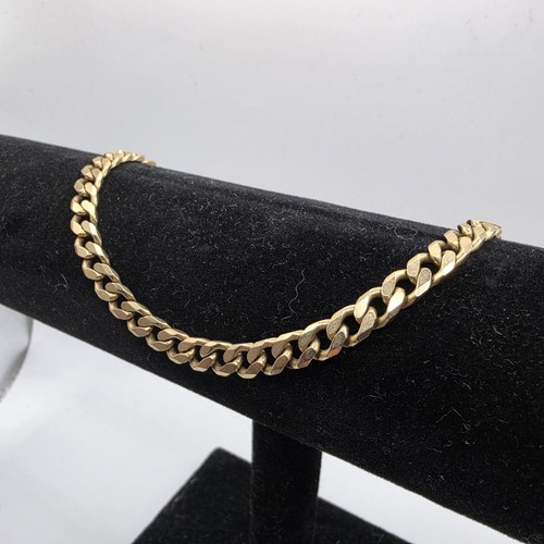 9ct gold curb chainbracelet - gold,