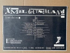 XMAL DEUTSCHLAND 1983 TOUR MEMORABILIA Original music press advert from 1983 wit