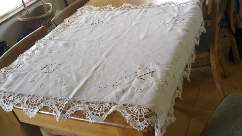 Vintage hand embroidered irish - embroidered,