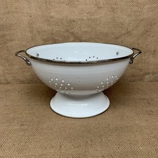 Enamel Colander - White -