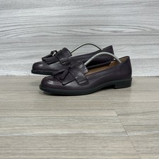 Hotter Hamlet Slip On Loafers Size 6.5 Purple Leather Shoes Women’s Work Casual