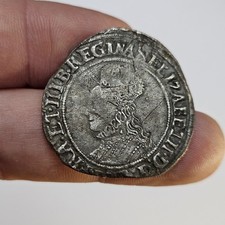 1560-61 Elizabeth I Shilling. Martlet. Rare Bust 1B With Pearls On Bodice.