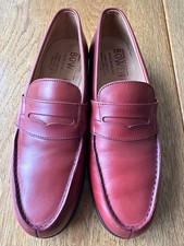 Mens Bowen Leather Loafer Shoes - Oxblood Red - Size 7