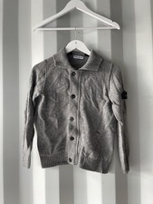 Stone Island junior Wool Cardigan Jacket boys Age 10 grey jumper button up 