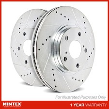 2x Brake Discs Vented Drilled