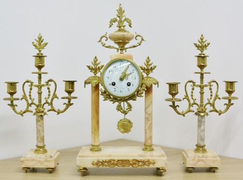 Antique french marble brass - french,