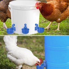 6PCS Auto Drinker Feeder Nipple Chicken Bird Hen Poultry Water Drinking Cups