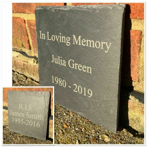 Slate grave memorial sign - memorial,