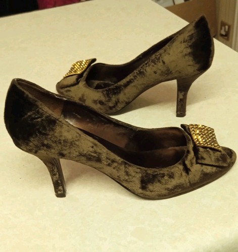 Velour velvet shoes brown - velour/velvet,