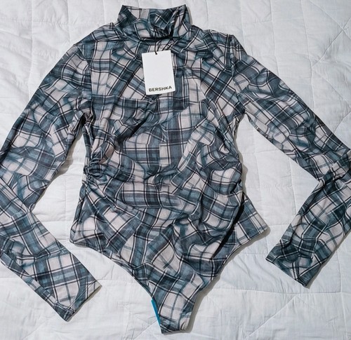 Bershka women plaid blue - bershka,