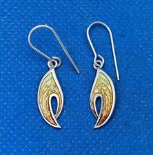 Pair Malcolm Gray Ortak Sterling Silver Graduating Enamel Rhapsody Drop Earrings