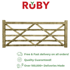 Wooden Treated Field Gate 5 Bar Sawn Diamond Brace Larch Wood Timber Field Gates
