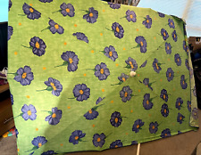 Garden Parasol Green with Blue Flower Pattern Rectangular 210x150cm Clip Up