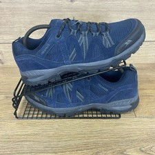 Trespass Walking Shoes Size UK 10 Ansel Hiking Outdoor Navy Blue Suede Trainers