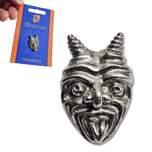 Gargoyle pin badge pewter - pin,