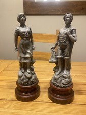 PAIR French Spelter PECHEUR et